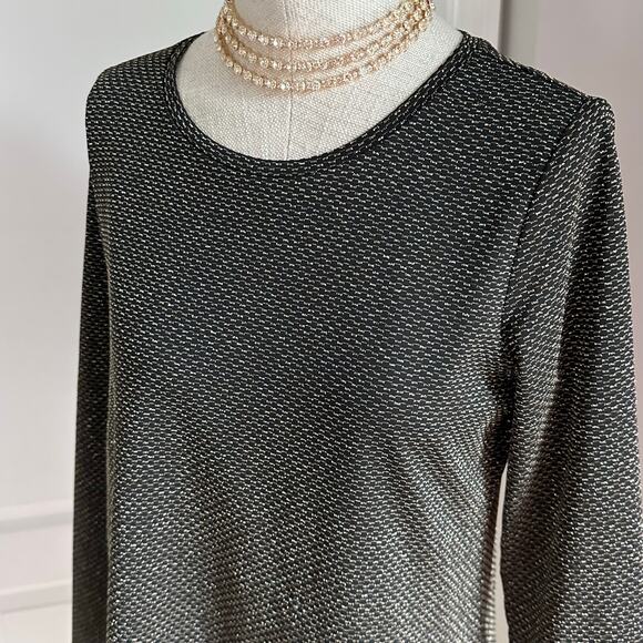 Calvin Klein metallic gold trim asymmetrical top blouse - Picture 8 of 9